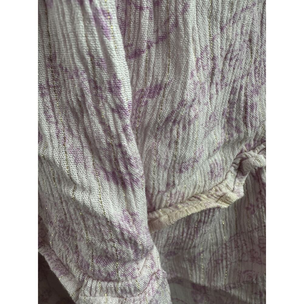 *Flawed* House of Harlow Paisley Ruffle Long Sleeve Tassel Mini Boho Dress Small - Picture 8 of 16